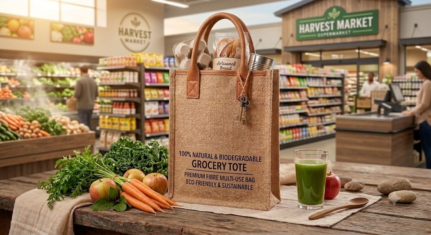Jute grocery shopper bag