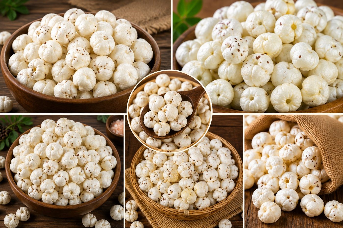 Bowls of premium makhana