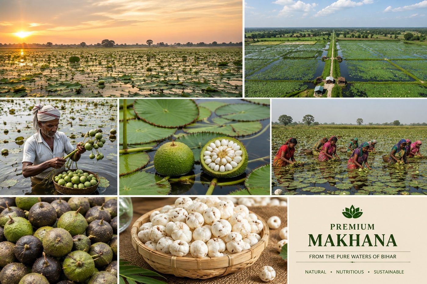 Makhana farming and harvest in Bihar